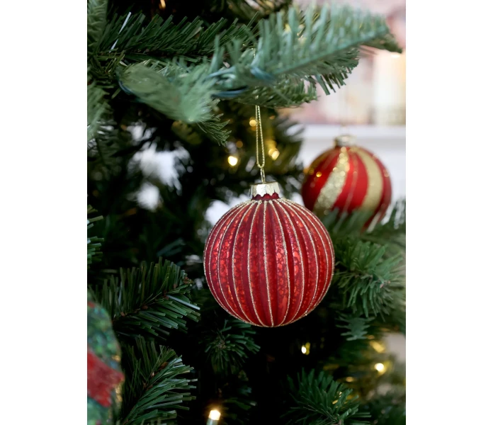 52067533 chic antique joulupallo lasipallo punainen 2 kuva