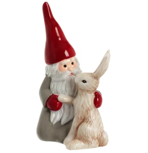 Cult Design tonttu ja jänis koriste 10 cm kuva