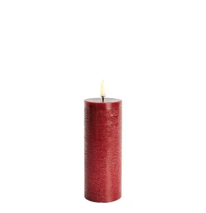 Uyuni LED-kynttilä rustic 5,8 x 15 cm - Carmine Red kuva