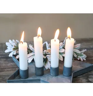 Chic Antique kynttilänjalka magneetilla sinkin harmaa 4kpl kuva