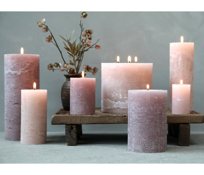 71049109 chic antique macon rustic poytakynttila blockljus taupe 2 kuva