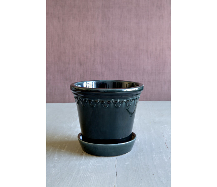 bergs potter copenhagen petrol blue lasitettu ruukku saviruukku sininen tummansininen petrooli petroolinsininen glaserad kruka lerkruka bla morkbla petrol petrolbla 2 kuva