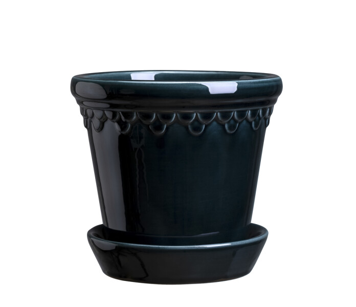 bergs potter copenhagen petrol blue lasitettu ruukku saviruukku sininen tummansininen petrooli petroolinsininen glaserad kruka lerkruka bla morkbla petrol petrolbla 3 kuva