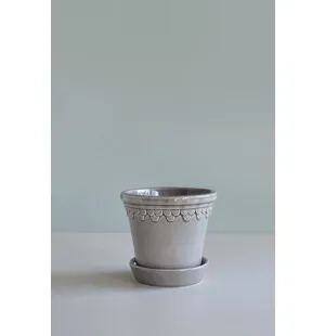 Bergs Potter Copenhagen lasitettu saviruukku pearl grey 16cm kuva