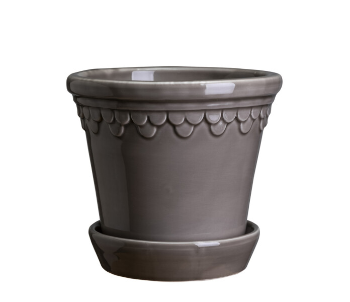 bergs potter copenhagen pearl grey lasitettu ruukku saviruukku harmaa graglaserad kruka lerkruka 4 kuva