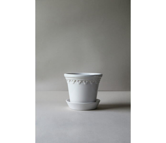 bergs potter copenhagen mineral white lasitettu ruukku saviruukku valkonen vit glaserad kruka lerkruka 4 kuva