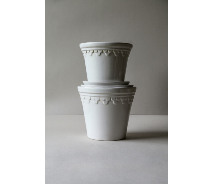 bergs potter copenhagen mineral white lasitettu ruukku saviruukku valkonen vit glaserad kruka lerkruka 5 kuva