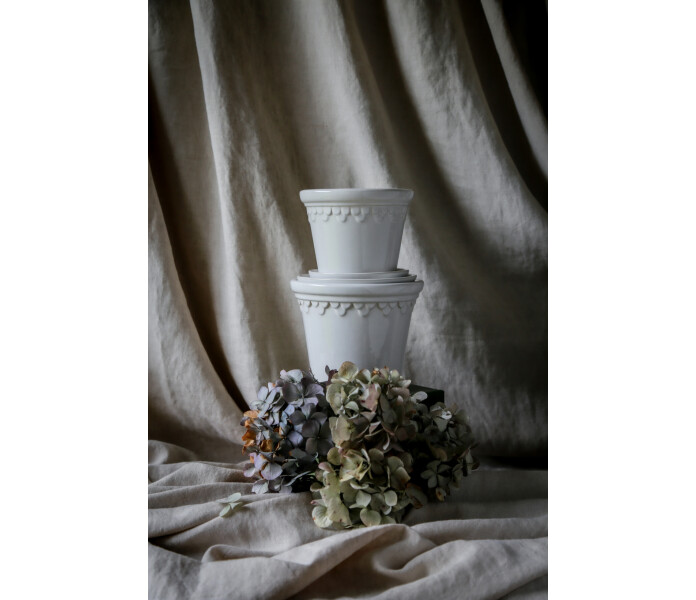 bergs potter copenhagen mineral white lasitettu ruukku saviruukku valkonen vit glaserad kruka lerkruka 8 kuva