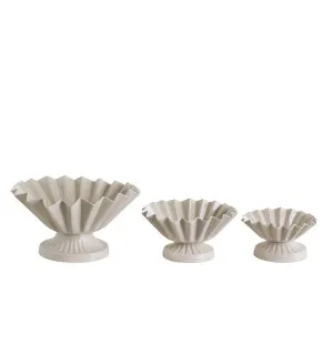 Strömshaga Elna jalallinen kulho beige keskikoko 13 cm kuva