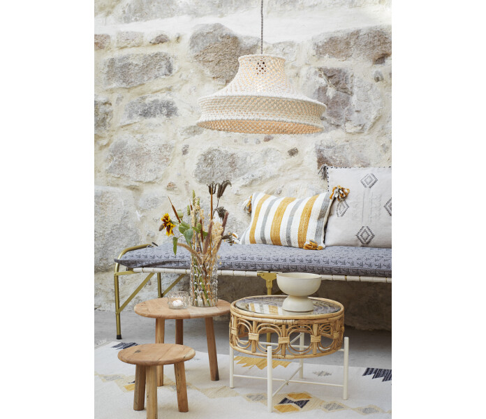 ai 131 madam stoltz matto matta puuvilla bomull valkoinen vit musta svart keltainen gul 2 kuva