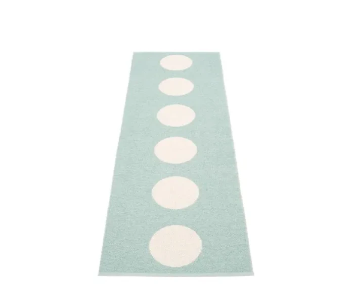 pappelina vera pale turquoise vanilla pallomatto muovimatto kaytavamatto sisakayttoon ulkokayttoon turkoosi vaaleansininen vanilja 70 x 225 cm 1 kuva
