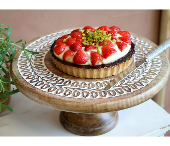 61084000 chic antique jalallinen kakkuvati puuta puinen kakfat tartfat med fot tra 3 kuva