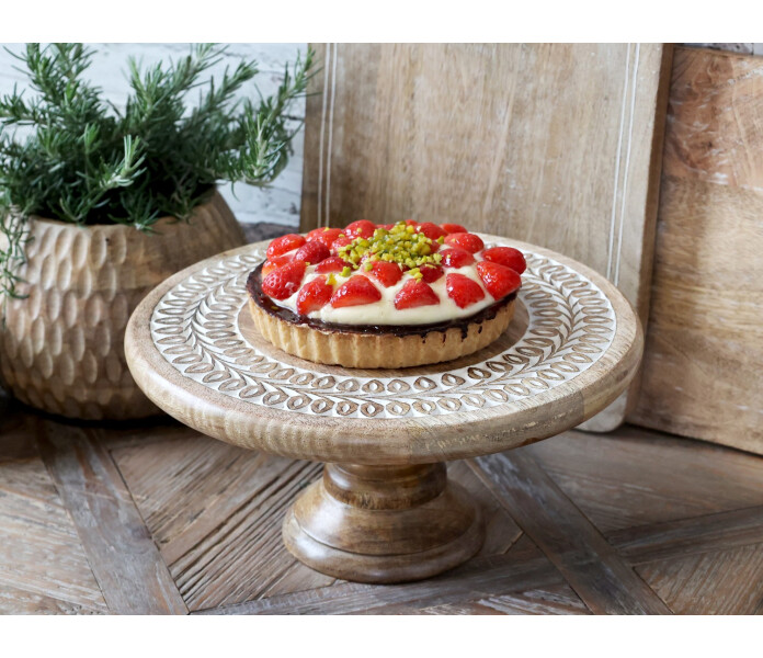 61084000 chic antique jalallinen kakkuvati puuta puinen kakfat tartfat med fot tra kuva