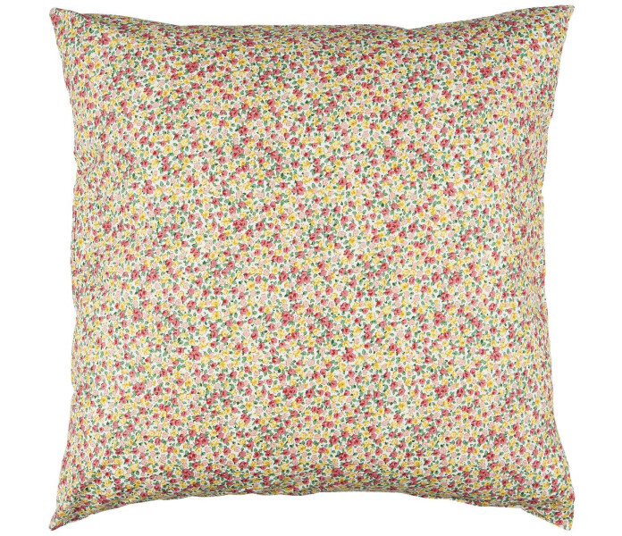 6282 05 ib laursen kukka kukallinen tyynynpaallinen keltainen roosa punainen blommig kuddfodral gul rosa rod 60 x 60 cm kuva