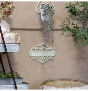 Chic Antique Welcome -kyltti metallia valkoinen kuva