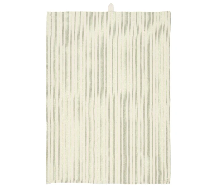 66172 42 ib laursen keittiopyyhe raidallinen vihrea luonnonvalkoinen kuva