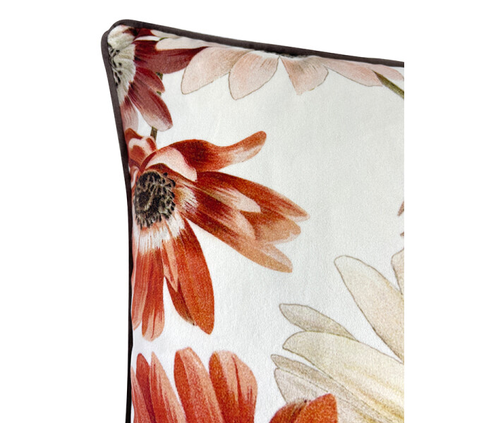 LA156 Vanilla fly flower power sametti tyynynpaallinen kuddfodral sammet kukallinen blommig ruskea oranssi valkoinen vaaleanpunainen lila orange brun vit rosa 4 kuva