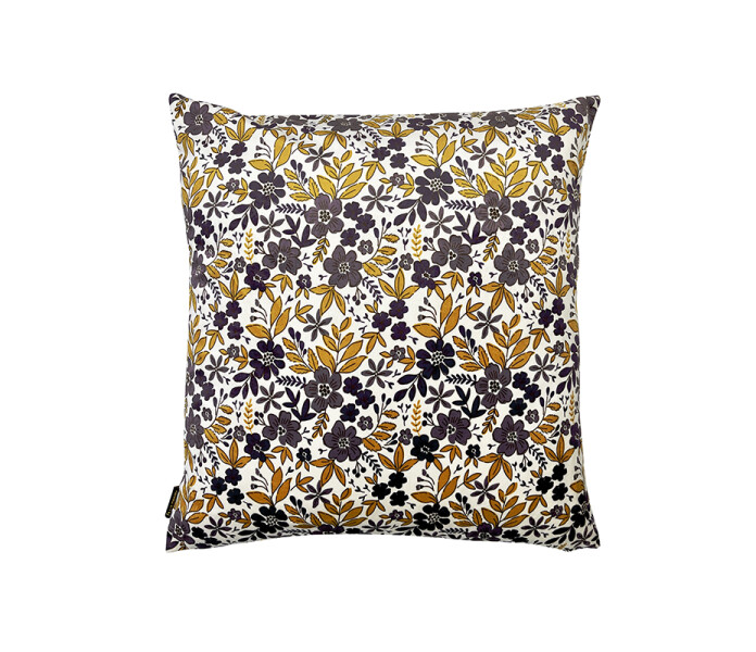 LA183 Vanilla fly pickled beet sametti tyynynpaallinen kuddfodral sammet kukallinen blommig liila okra lila ockra kulta guld kuva