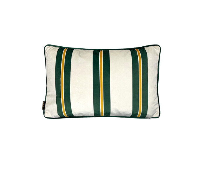 LA157 Vanilla fly green cream golden strip sametti tyynynpaallinen kuddfodral sammet raidallinen randig vihrea valkoinen keltainen gron vit gul kuva