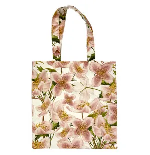 Vanilla Fly tote bag samettikassi vaaleanpunaiset kukat 45 x 45 cm  kuva