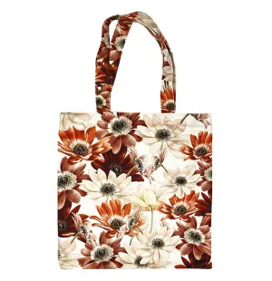 Vanilla Fly tote bag samettikassi oranssit kukat 45 x 45 cm  kuva