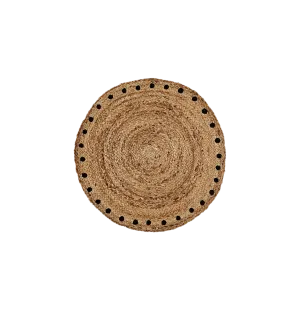 Affari Juni pyöreä juuttimatto mustat pikut reunassa 60cm kuva