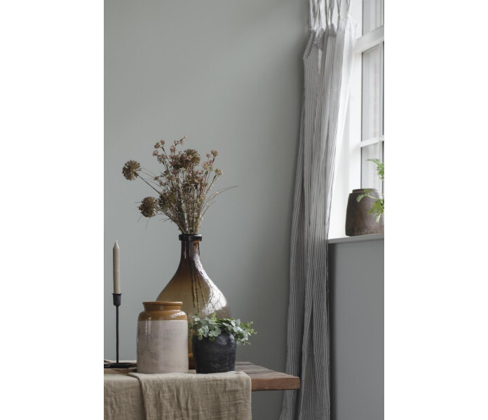 6680 00 ib laursen raidallinen valmisverho verho solmimisnauhoilla musta valkoinen svart vit randig gardin med knytband 140 x 220 cm 2 kuva