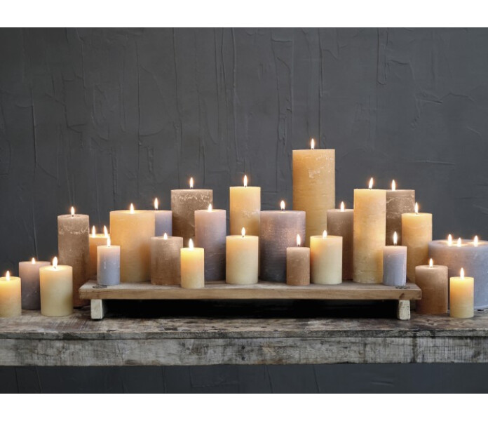 71049030 chic antique macon rustic poytakynttila bordsljus pellava linne 2 kuva