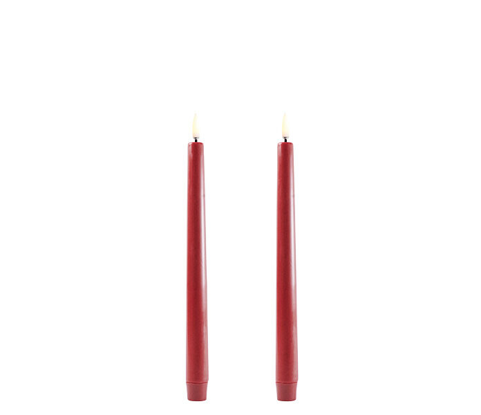 UL TA CR02325 uyuni ledkynttila ledkruunukynttila carmine red tummanpunainen ledljus ledkronljus mork rod rod 25 cm kuva