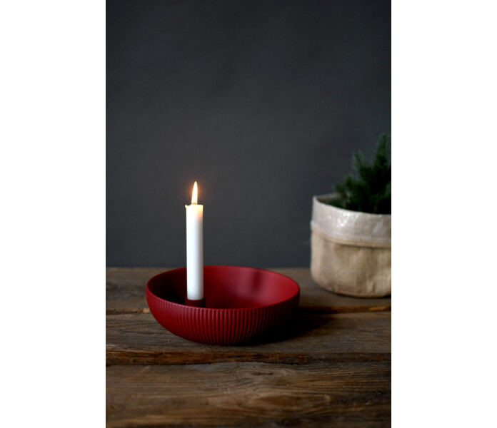 211637 LIDATORP JUBILEUM LIMITED storefactory punainen kynttilakulho kynttilanjalka rod ljusskal ljusstake 21 cm 2 kuva