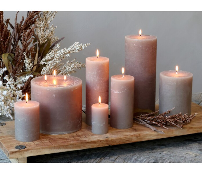 71049130 chic antique ruskea poytakynttila brun blockljus 2 kuva