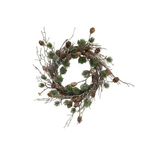 Chic Antique kranssi kävyillä 40 cm kuva