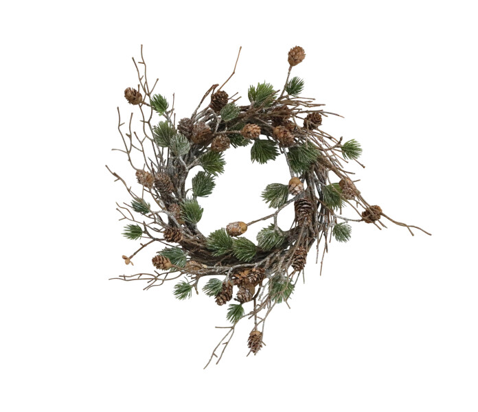 39062000 chic antique oksakranssi havuilla ja kavyilla talvikranssi kvistkrans med kottar kuva