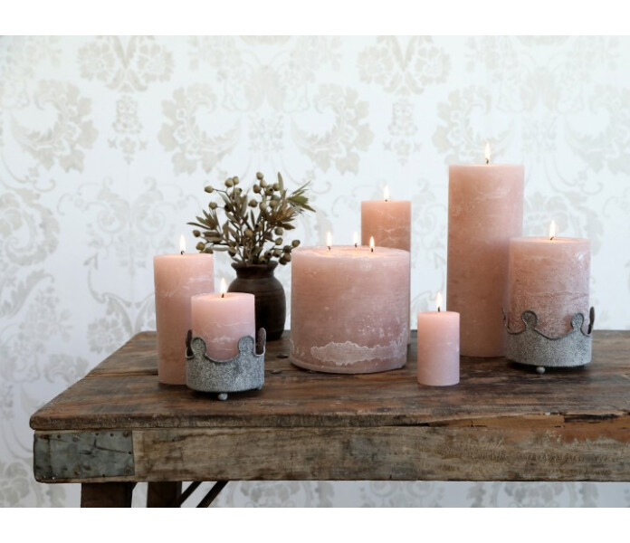 71490 07 chic antique macon rustic poytakynttila bordsljus roosa rosa kuva