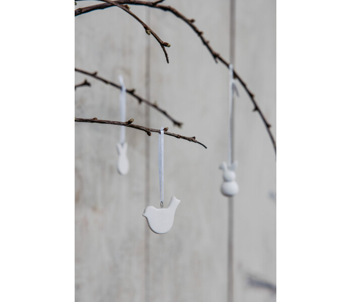 916119 Storefactory Siv ripustettava koriste hangande dekoration lintu fagel paasiainen pask keramiikka keramik valkoinen vit 2 kuva