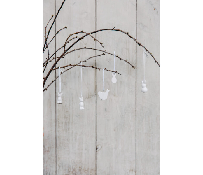 916119 Storefactory Siv ripustettava koriste hangande dekoration lintu fagel paasiainen pask keramiikka keramik valkoinen vit 3 kuva