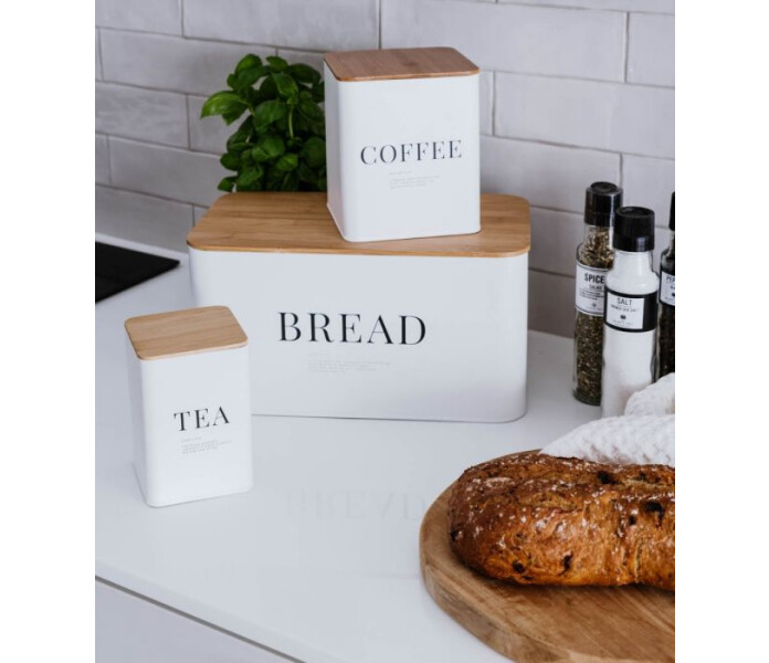 17390 AmandaB leipalaatikko brodlada teksti tekst bread valkoinen vit pelti bambo 2 kuva