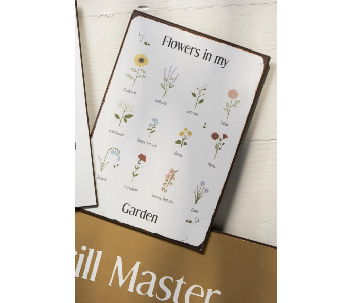 70189 00 in laursen kyltti metallikyltti flowers in my garden 2 kuva