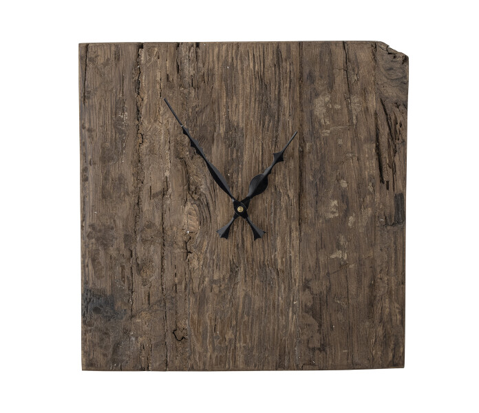 82058021 bloomingville puinen ruskea kello seinakello kierratyspuu brun klocka vaggklocka i tra atervunnen tra 1 kuva