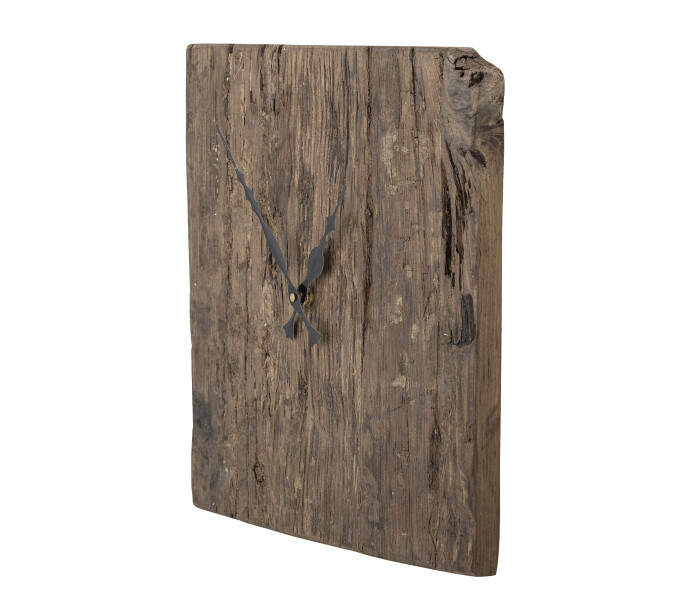 82058021 bloomingville puinen ruskea kello seinakello kierratyspuu brun klocka vaggklocka i tra atervunnen tra 3 kuva