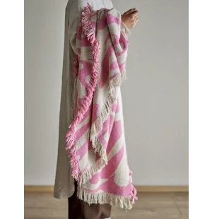 Bloomingville Alk torkkupeitto pinkki 130 x 160 cm kuva