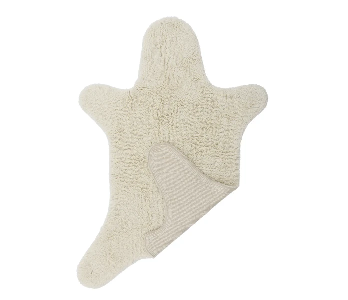 82066549 bloomingville bear karhun muotoinen talja taljan muotoinen villamatto villa matto villaa valkoinen 140 x 200 cm 1 kuva