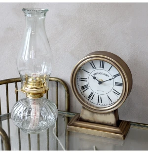Chic Antique pöytäkello antiikkimessinki 21,5 x 16 x 9 cm kuva