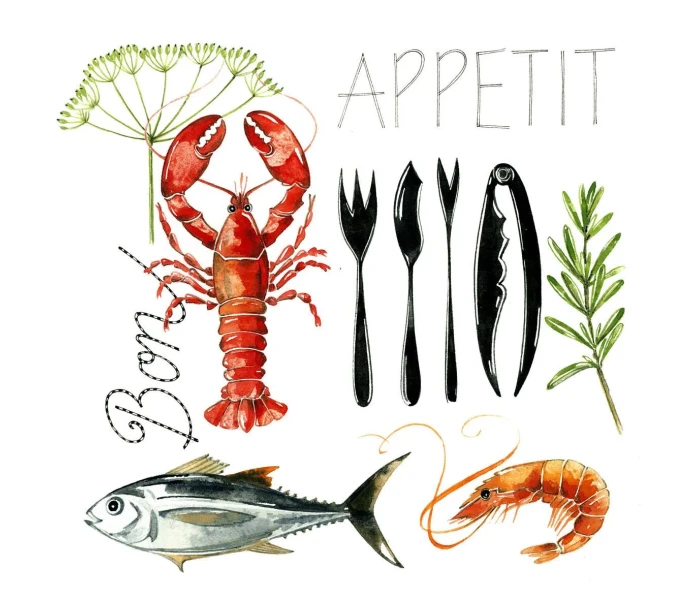 1334371 ppd fish food kala rapu kuvioinen servetti servietti kuva