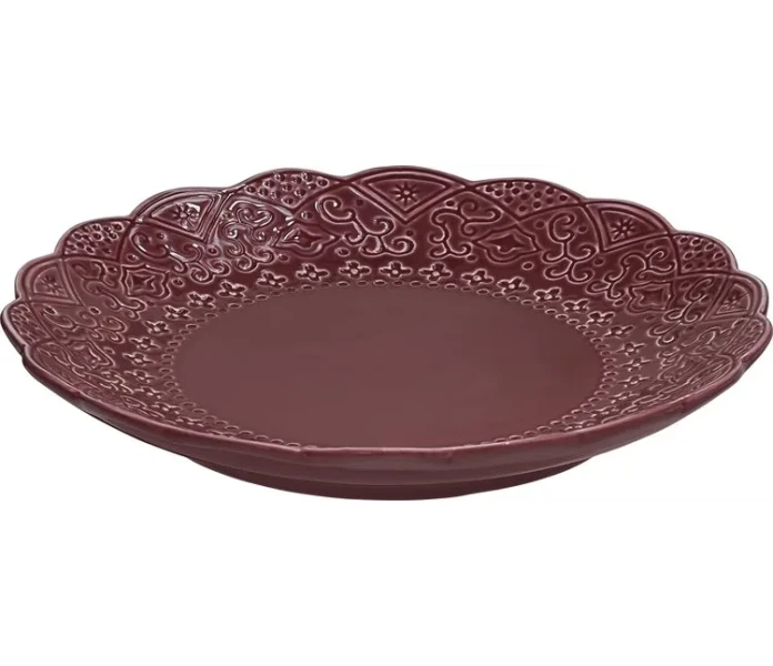 18812701 Cult design orient lautanen viininpunainen 19 cm tallrik vinrod kuva