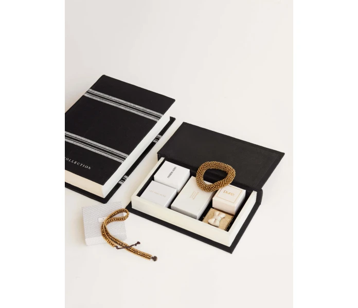 zelected by houze kirja sailytyslaatikko black linen iso 2 kuva