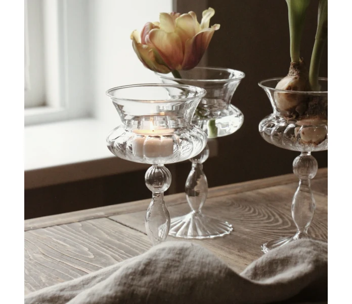 majas cottage rocaille matala lasinen lyhty tuikulle 2 v2 kuva