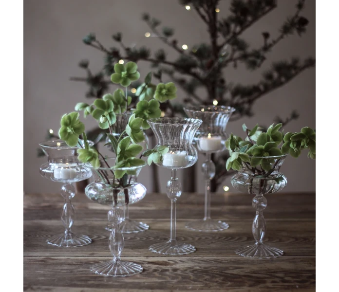 majas cottage rocaille matala lasinen lyhty tuikulle v2 kuva