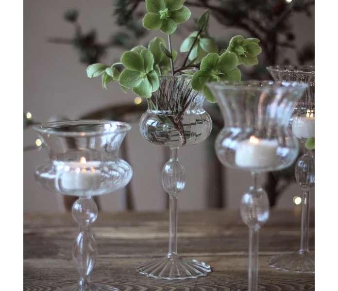 majas cottage rocaille korkea lasinen lyhty tuikulle 2 v2 kuva