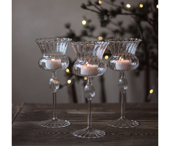 majas cottage rocaille korkea lasinen lyhty tuikulle v2 kuva